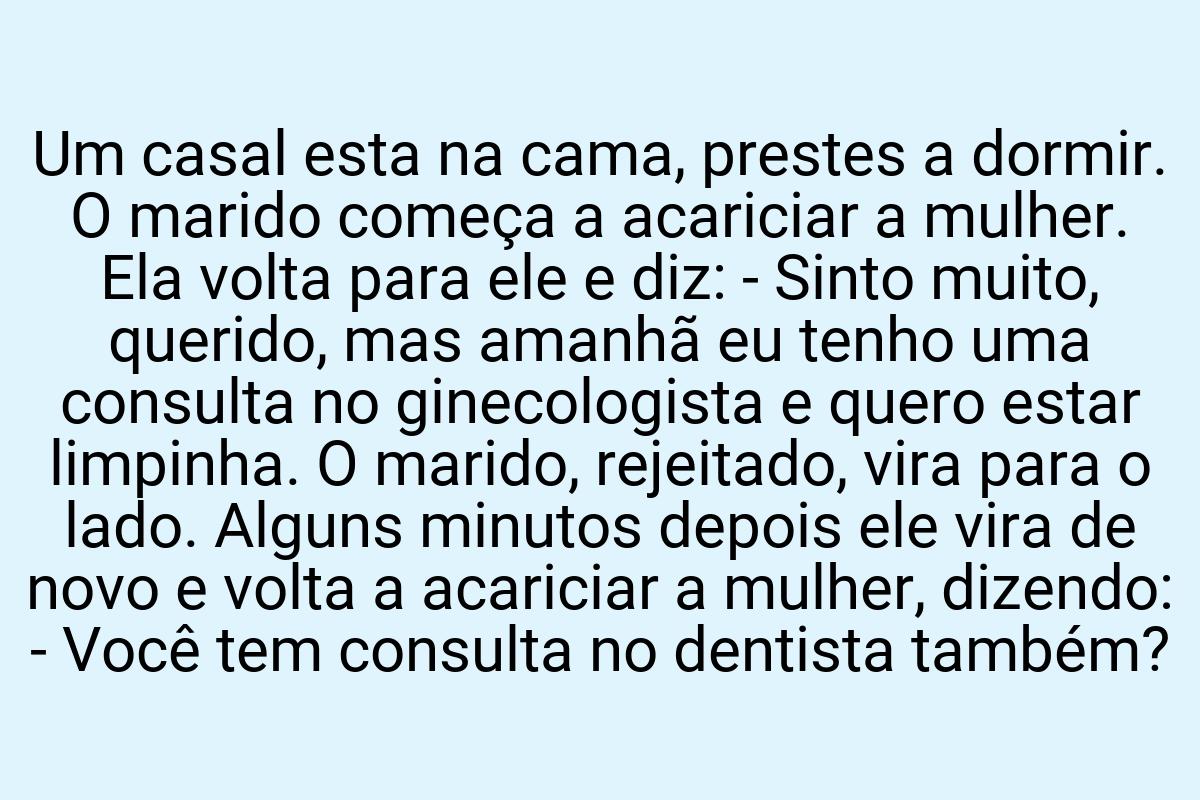 Um casal esta na cama, prestes a dormir. O marido começa a