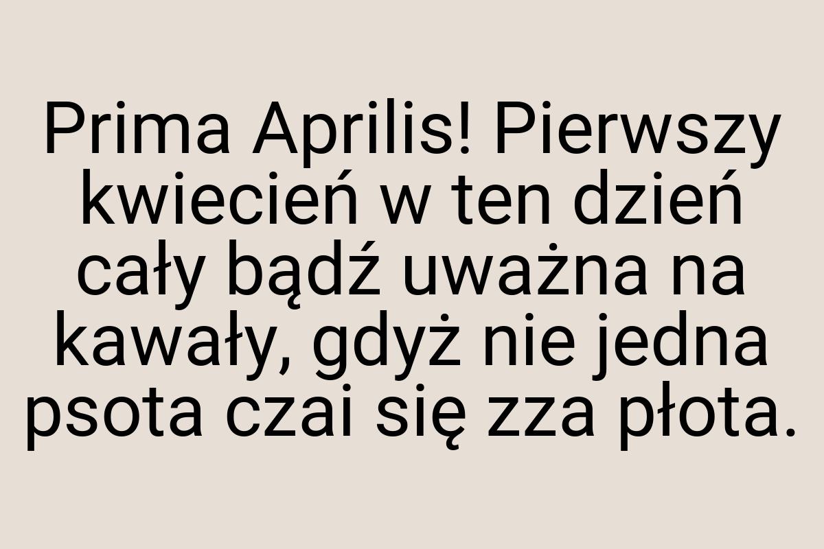 Prima Aprilis! Pierwszy kwiecień w ten dzień cały bądź