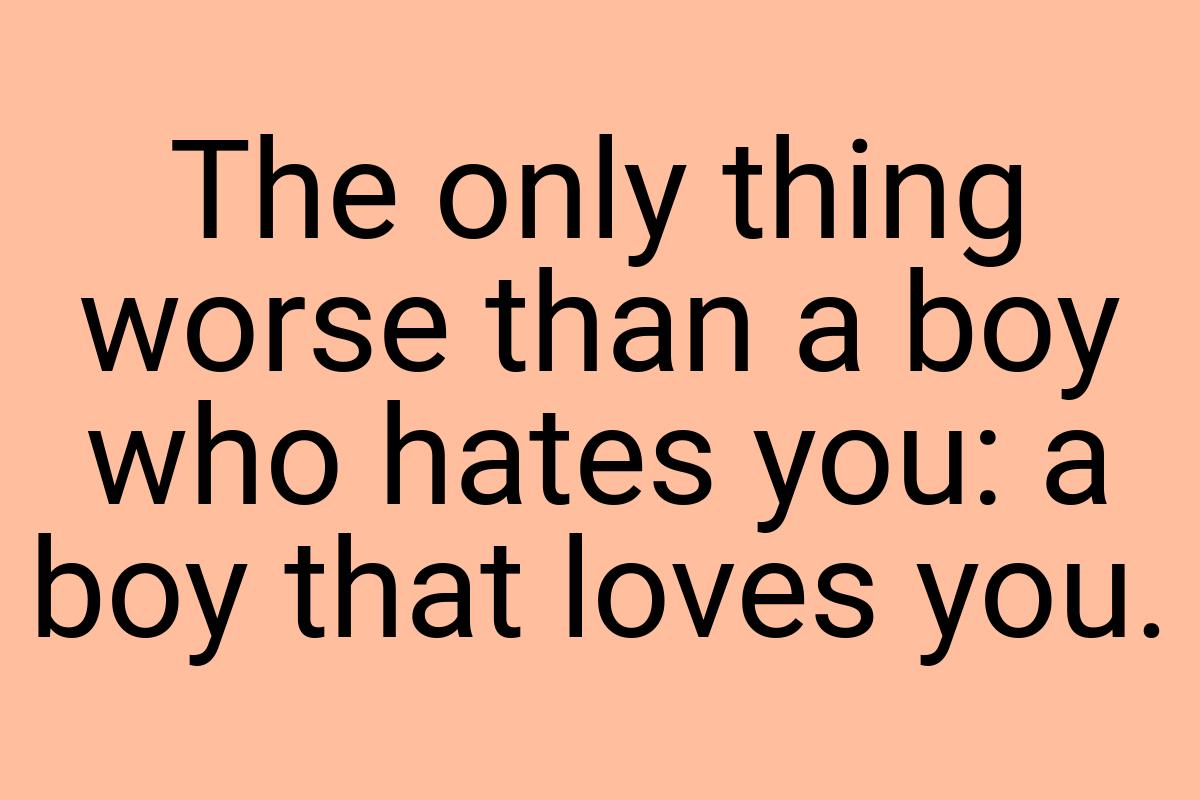 The only thing worse than a boy who hates you: a boy that