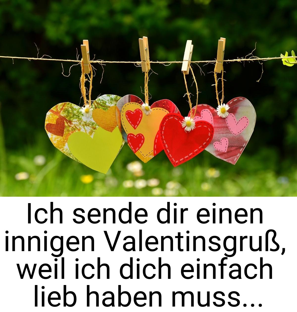 Ich sende dir einen innigen Valentinsgruß, weil ich dich