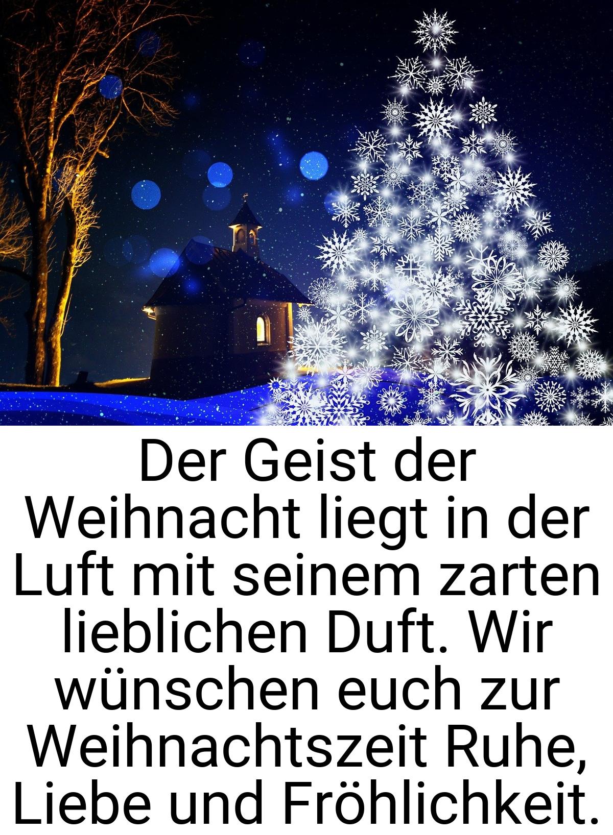 Der Geist der Weihnacht liegt in der Luft mit seinem zarten