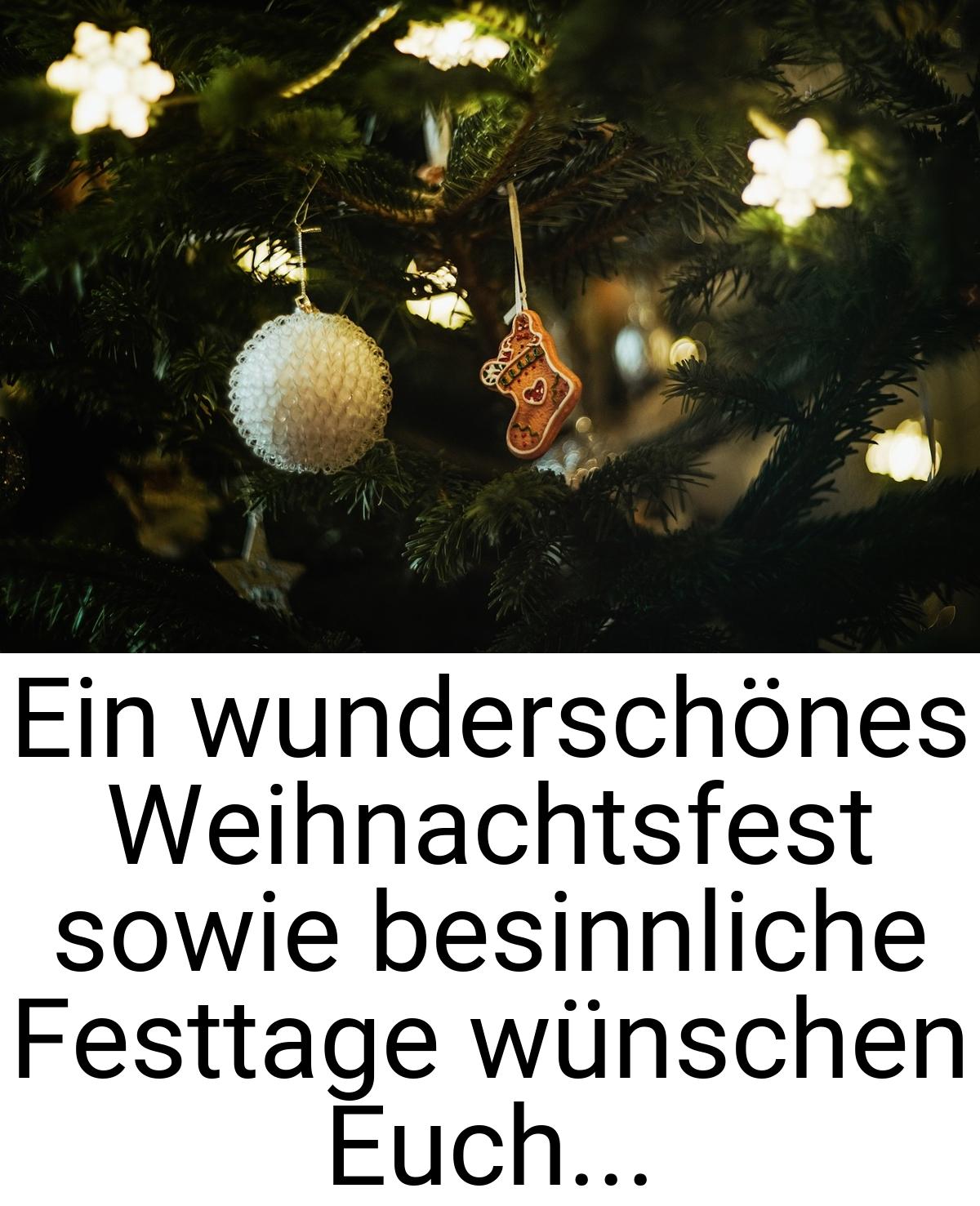 Ein wunderschönes Weihnachtsfest sowie besinnliche Festtage