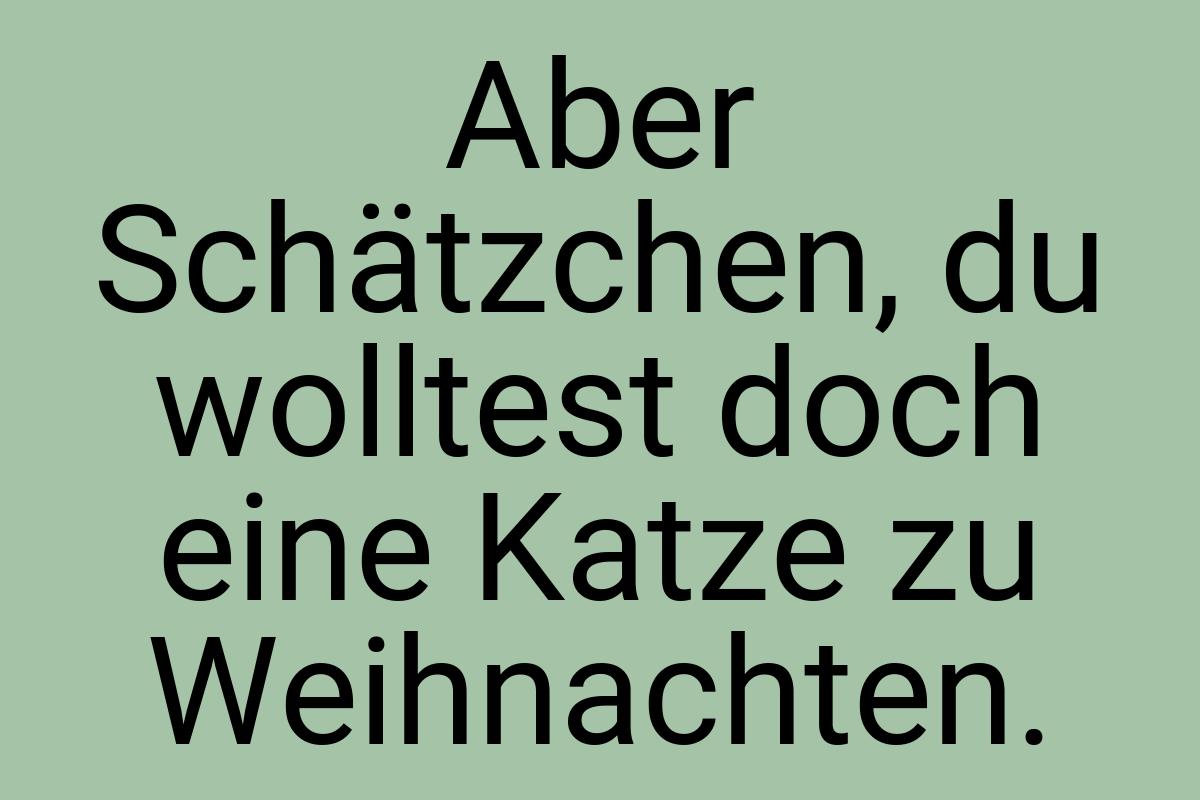 Aber Schätzchen, du wolltest doch eine Katze zu Weihnachten