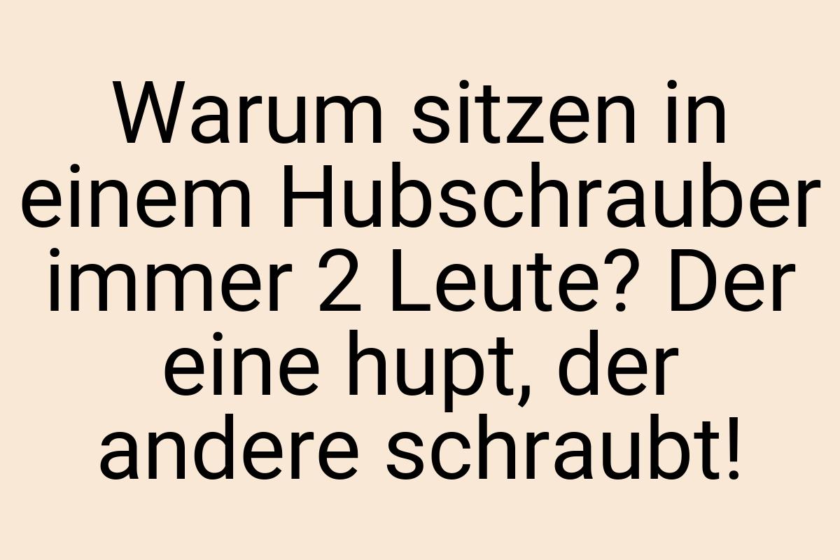 Warum sitzen in einem Hubschrauber immer 2 Leute? Der eine