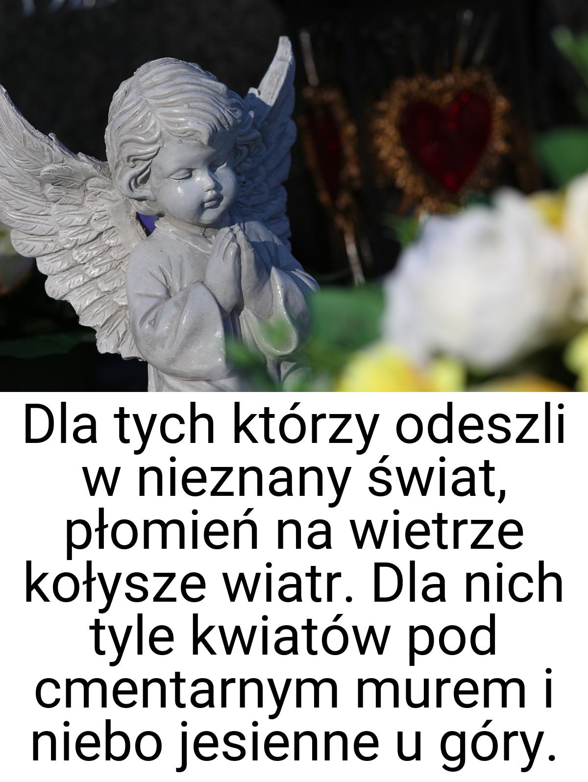 Dla tych którzy odeszli w nieznany świat, płomień na