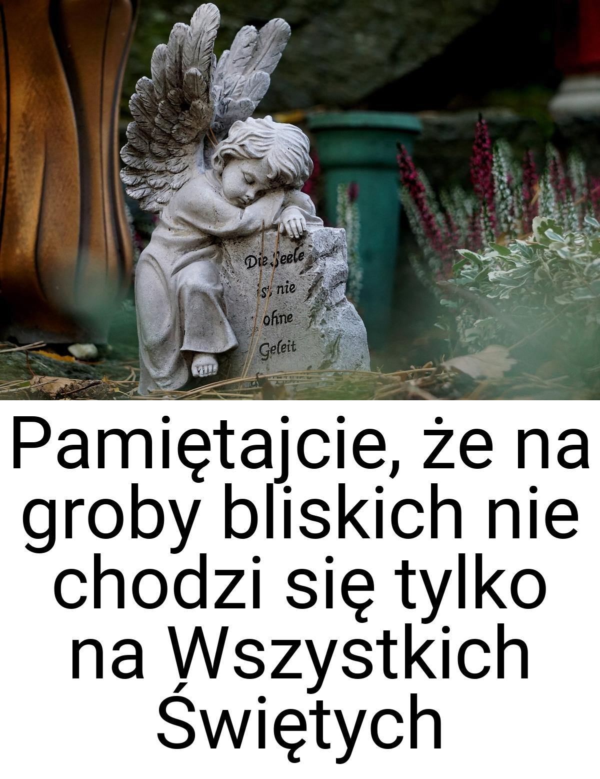 Pamiętajcie, że na groby bliskich nie chodzi się tylko na