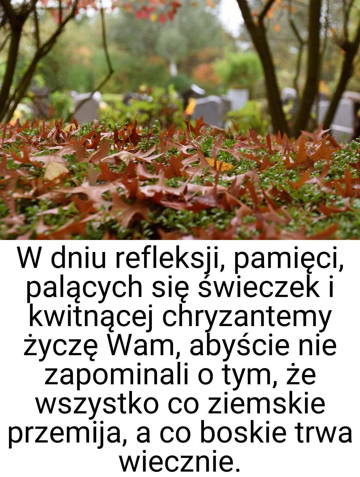 W dniu refleksji, pamięci, palących się świeczek i