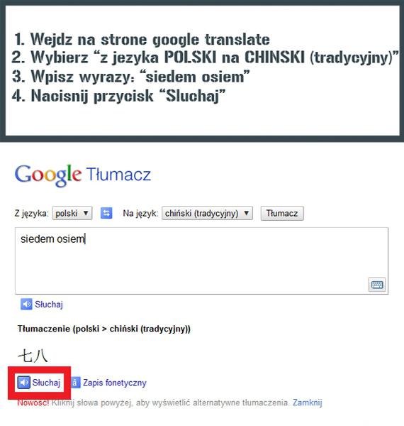 1. Wejdź na stronę google translate 2. Wybierz z języka