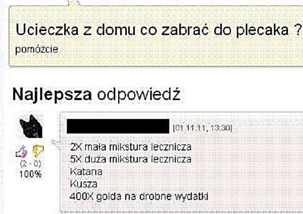 2x mała mikstura lecząca, 5x duża mikstura lecząca, Katana