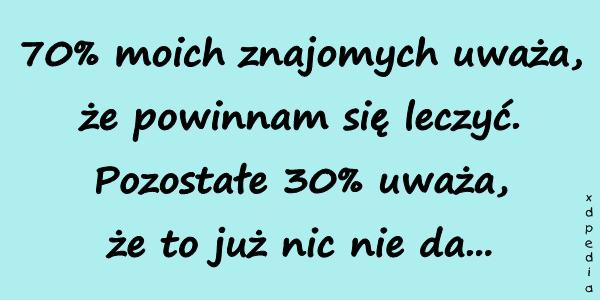 70% moich znajomych uważa, że powinnam się leczyć
