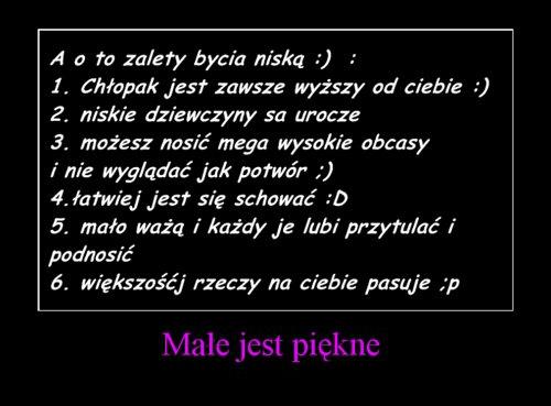 A oto zalety bycia niską :) : 1. Chłopak jest zawsze wyższy