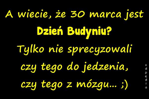 A wiecie, że 30 marca jest Dzień Budyniu? Tylko nie