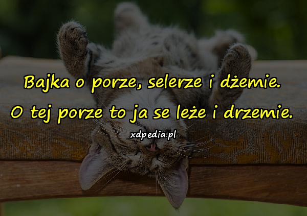 Bajka o porze, selerze i dżemie. O tej porze to ja se leże