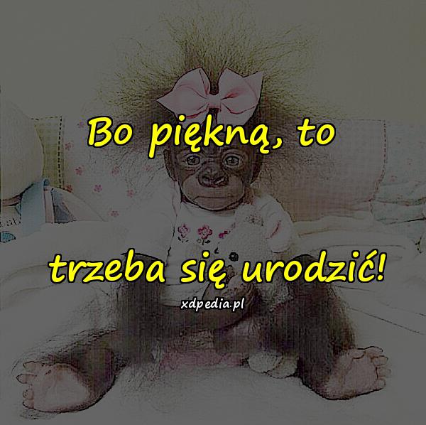 Bo piękną, to trzeba się urodzić