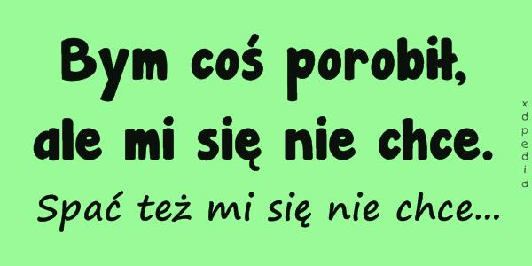 Bym coś porobił, ale mi się nie chce. Spać też mi się nie