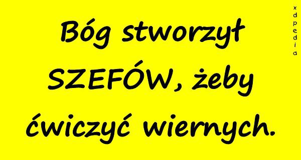 Bóg stworzył SZEFÓW, żeby ćwiczyć wiernych