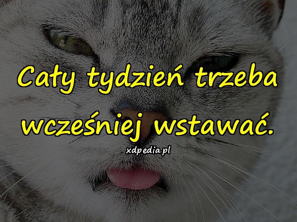 Cały tydzień trzeba wcześniej wstawać