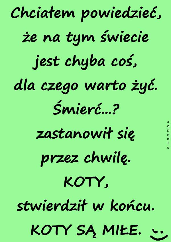 Chciałem powiedzieć, że na tym świecie jest chyba coś, dla