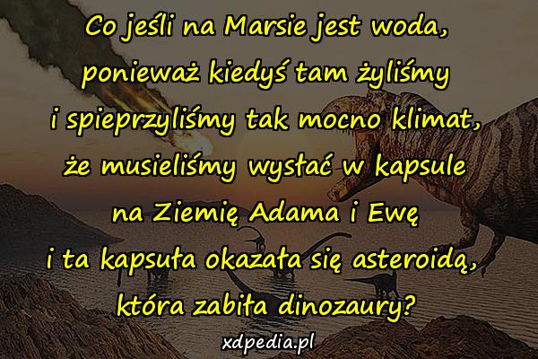 Co jeśli na Marsie jest woda, ponieważ kiedyś tam żyliśmy i