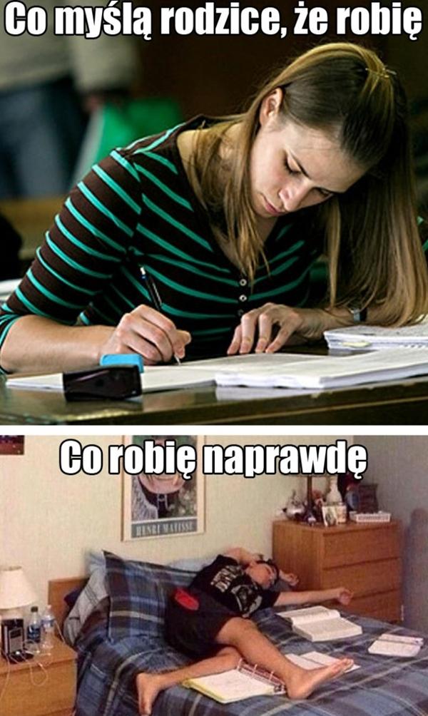 Co myślą rodzice, że robię, a co robię naprawdę