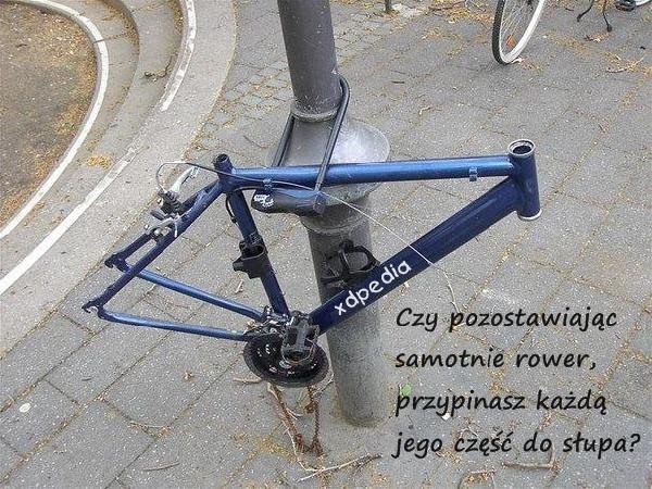 Czy pozostawiając samotnie rower, przypinasz każdą jego