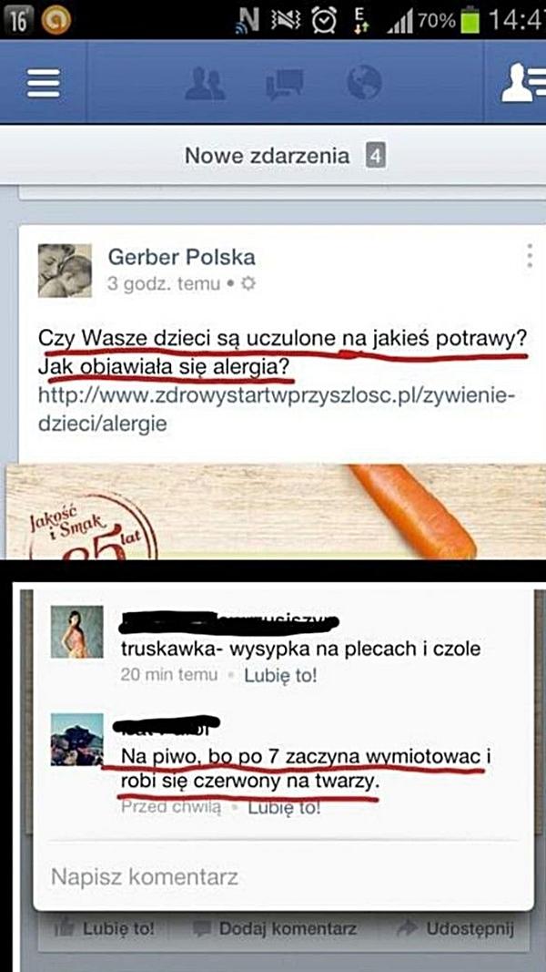 Czy wasze dzieci są uczulone na jakieś potrawy? Jak objawia