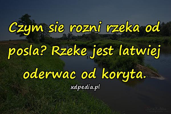 Czym sie rozni rzeka od posla? Rzeke jest latwiej oderwac