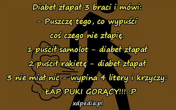 Diabeł złapał 3 braci i mówi: - Puszczę tego, co wypuści