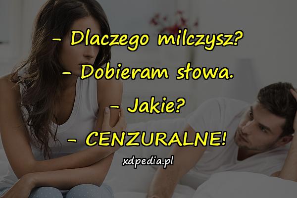 - Dlaczego milczysz? - Dobieram słowa. - Jakie