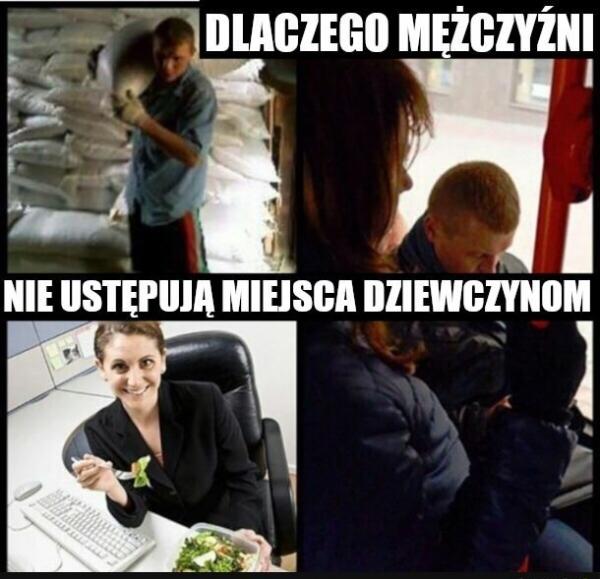 Dlaczego mężczyźni nie ustępują miejsca dziewczynie