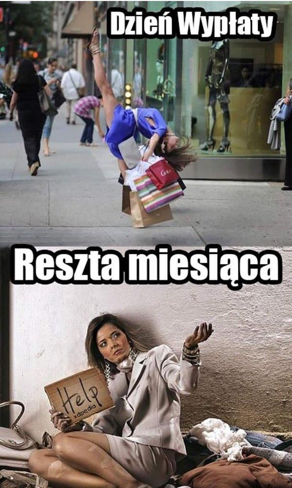 Dzień wypłaty vs. reszta miesiąca