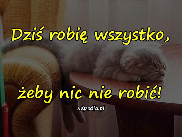 Dziś robię wszystko, żeby nic nie robić