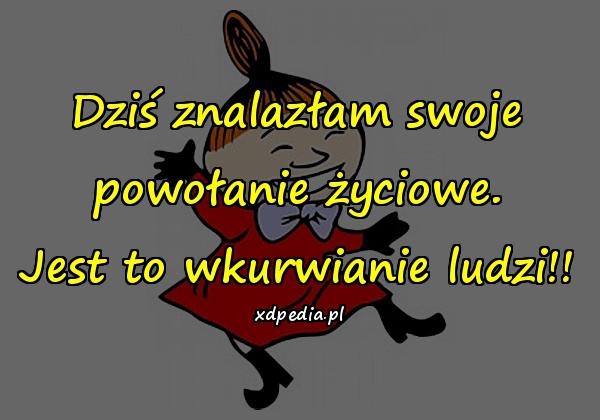 Dziś znalazłam swoje powołanie życiowe. Jest to wkurwianie