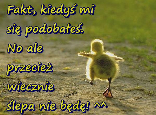 Fakt, kiedyś mi się podobałeś. No ale przecież wiecznie