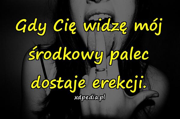 Gdy Cię widzę mój środkowy palec dostaje erekcji