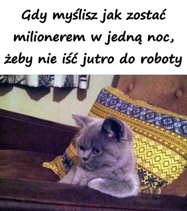 Gdy myślisz jak zostać milionerem w jedną noc, żeby nie iść