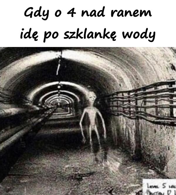 Gdy o 4 nad ranem idę po szklankę wody