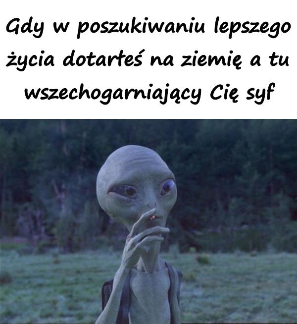 Gdy w poszukiwaniu lepszego życia dotarłeś na ziemię a tu