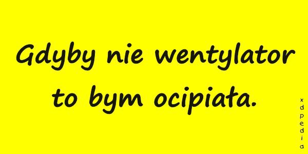 Gdyby nie wentylator, to bym ocipiała