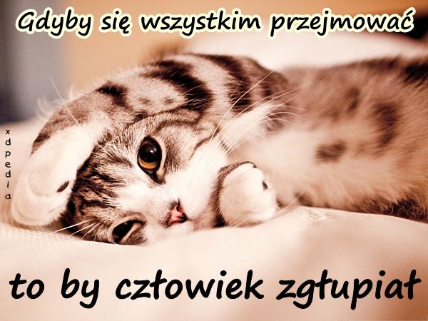 Gdyby się wszystkim przejmować, to by człowiek zgłupiał