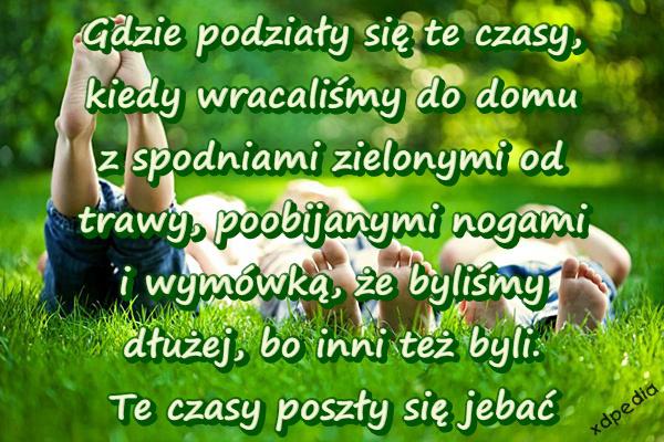 Gdzie podziały się te czasy, kiedy wracaliśmy do domu z