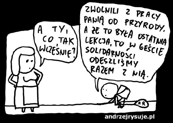 Gest solidarności: A ty co tak wcześnie? Zwolnili z pracy