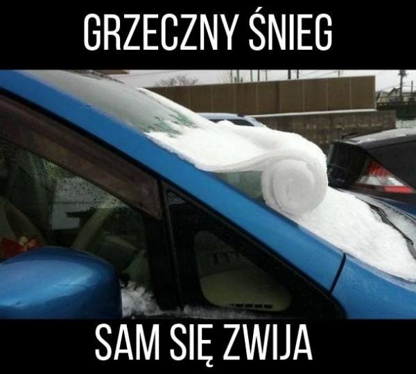 Grzeczny śnieg, sam się zwija