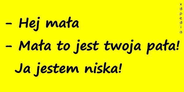 - Hej mała - Mała to jest twoja pała! Ja jestem niska