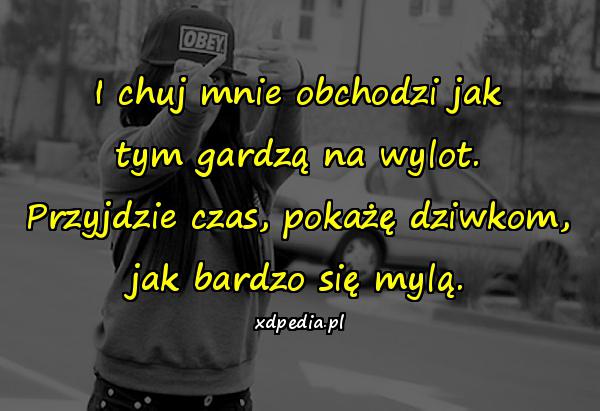 I chuj mnie obchodzi jak tym gardzą na wylot. Przyjdzie