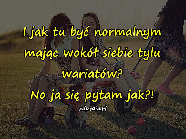 I jak tu być normalnym mając wokół siebie tylu wariatów? No