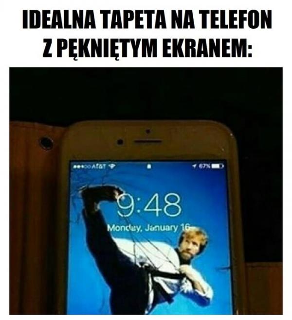 Idealna tapeta na telefon z pękniętym ekranem