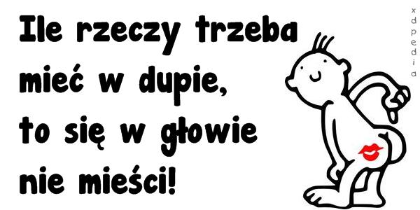 Ile rzeczy trzeba mieć w dupie, to się w głowie nie mieści