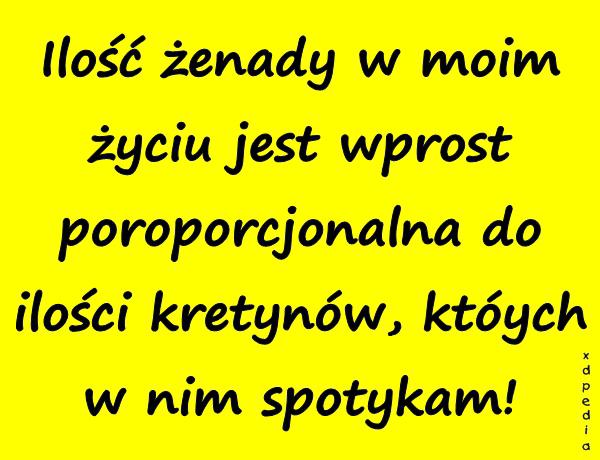 Ilość żenady w moim życiu jest wprost proporcjonalna do