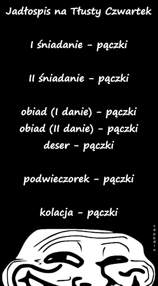 Jadłospis na Tłusty Czwartek I śniadanie - pączki II